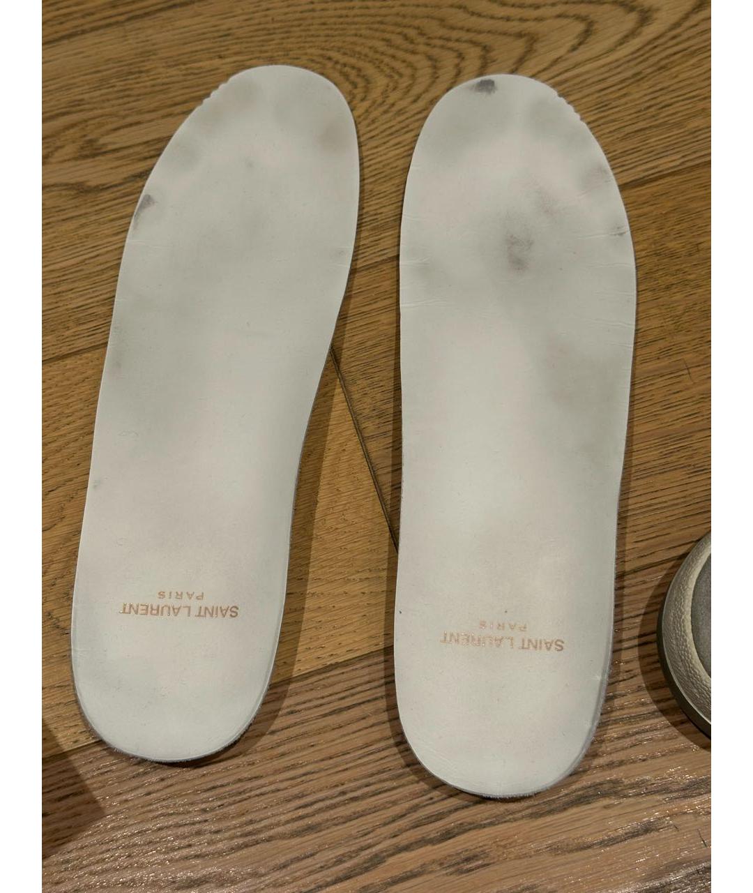 SAINT LAURENT Белые кожаные высокие кроссовки / кеды, фото 6