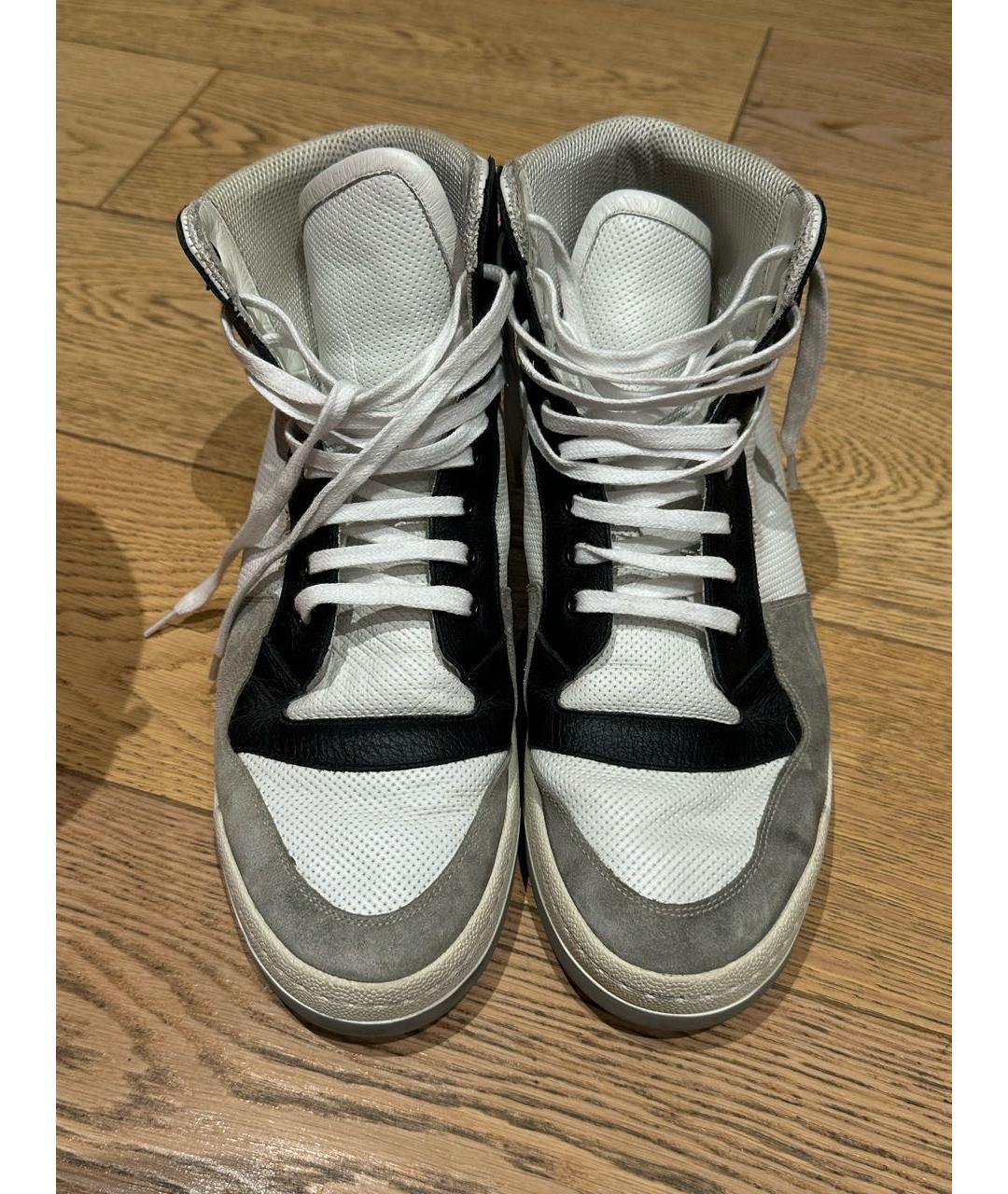 SAINT LAURENT Белые кожаные высокие кроссовки / кеды, фото 2