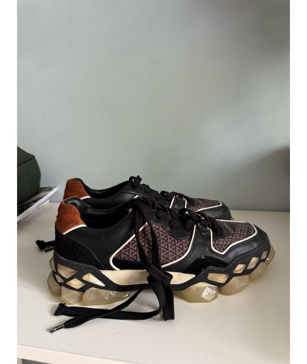 JIMMY CHOO Черные кожаные высокие кроссовки / кеды, фото 8