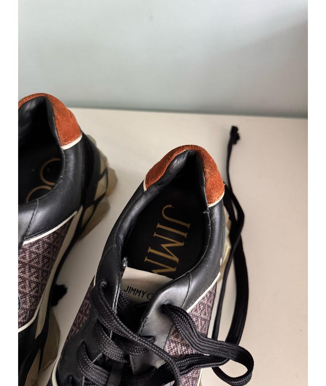 JIMMY CHOO Черные кожаные высокие кроссовки / кеды, фото 7