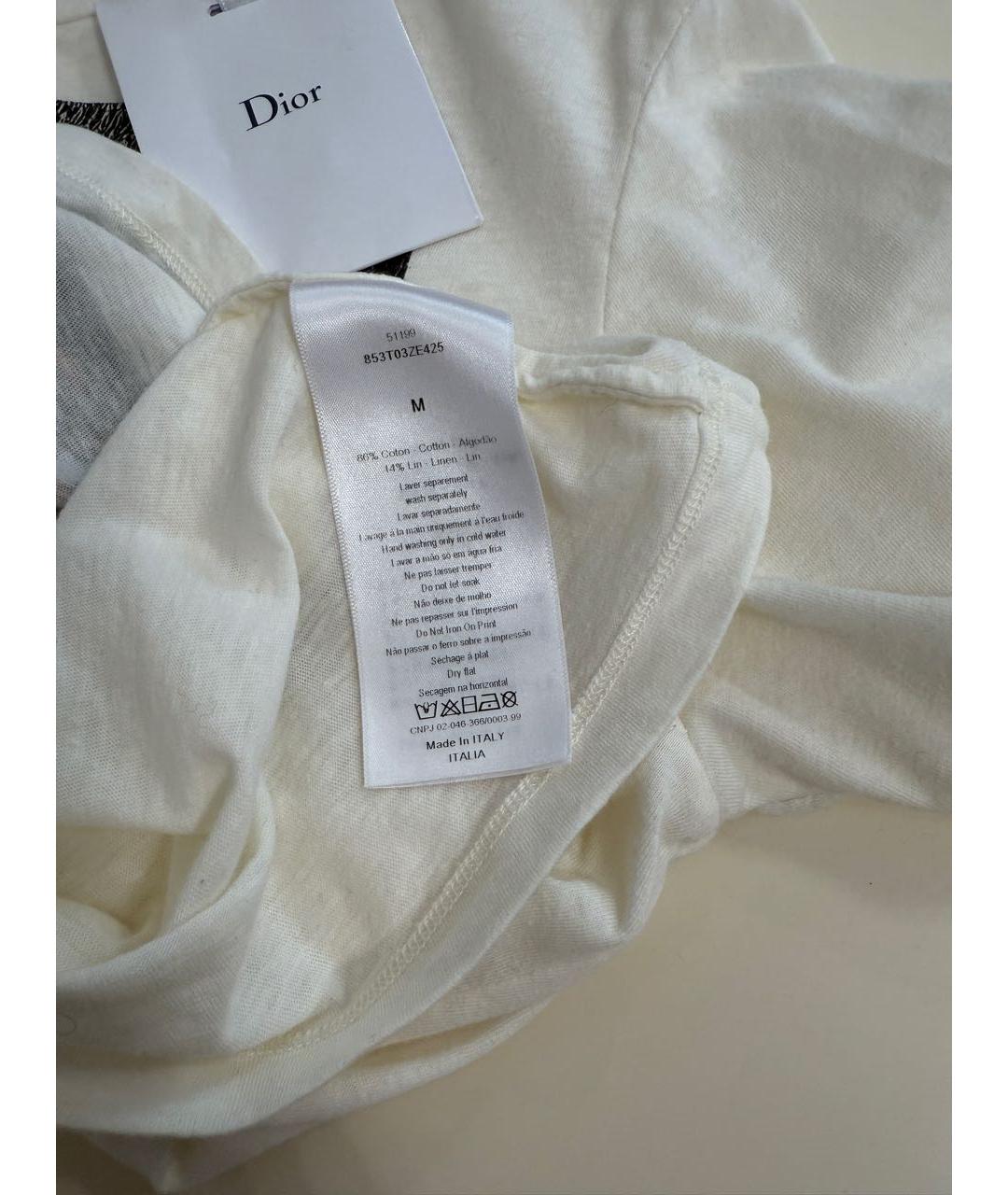 CHRISTIAN DIOR Белая льняная футболка, фото 7