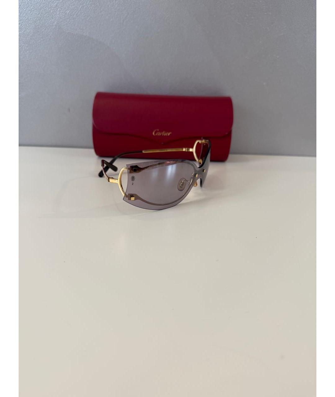 CARTIER Золотые металлические солнцезащитные очки, фото 4