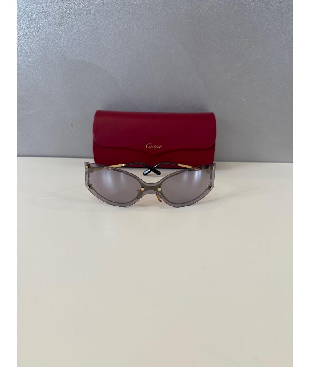 CARTIER Золотые металлические солнцезащитные очки, фото 2