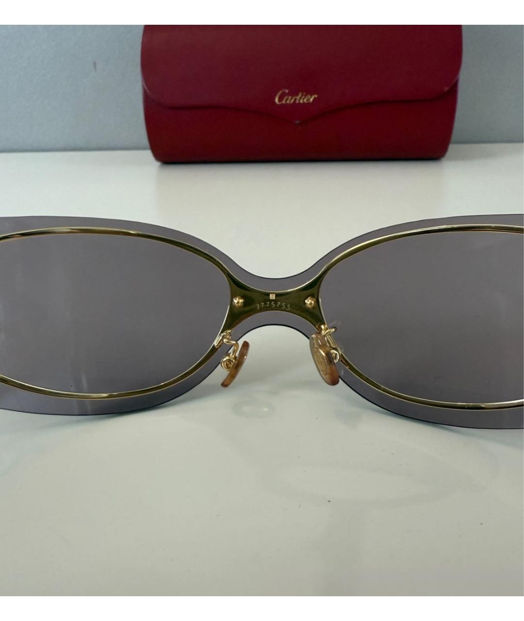 CARTIER Золотые металлические солнцезащитные очки, фото 6