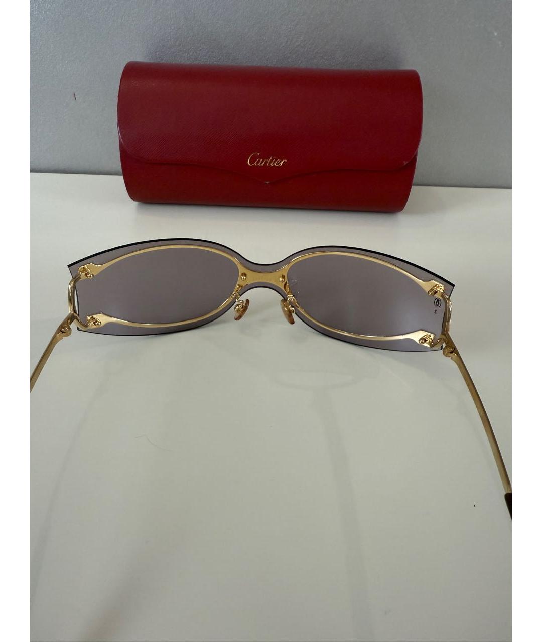CARTIER Золотые металлические солнцезащитные очки, фото 5