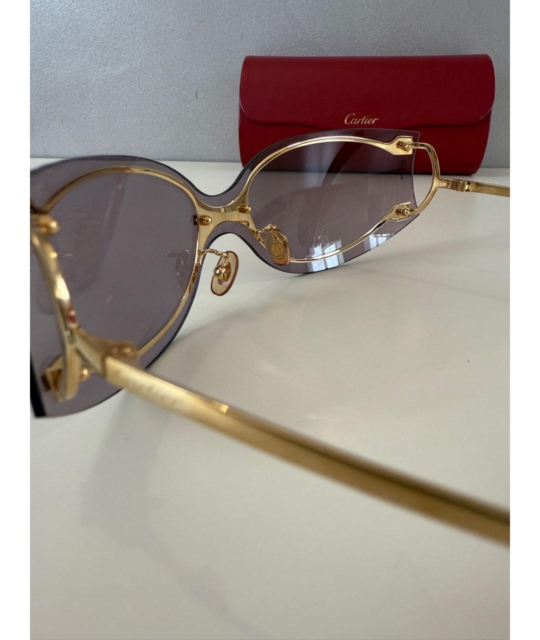 CARTIER Золотые металлические солнцезащитные очки, фото 8