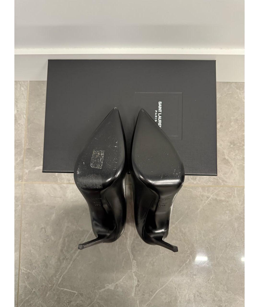 SAINT LAURENT Черные кожаные туфли, фото 4