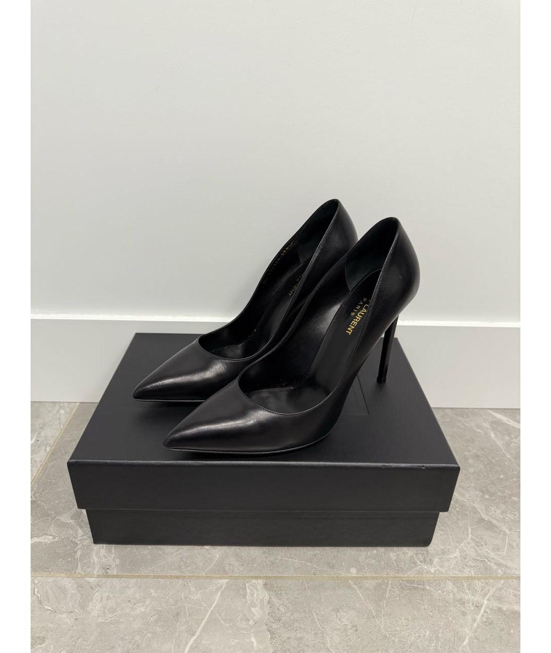 SAINT LAURENT Черные кожаные туфли, фото 8