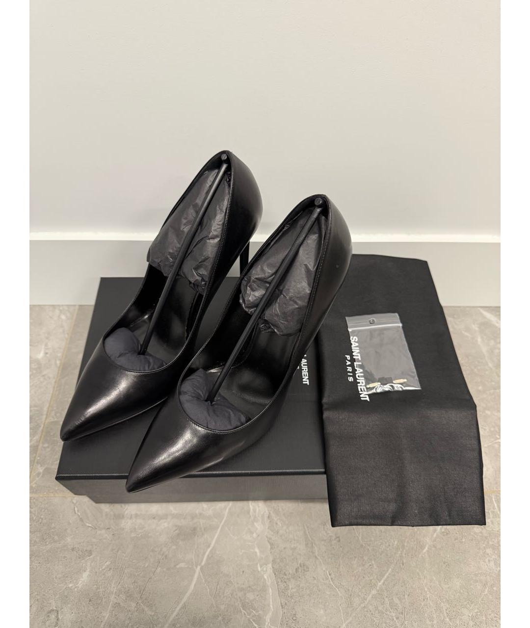 SAINT LAURENT Черные кожаные туфли, фото 7