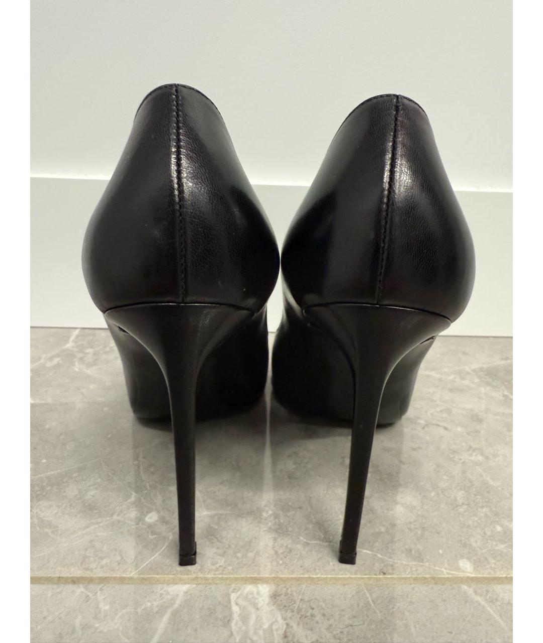SAINT LAURENT Черные кожаные туфли, фото 3