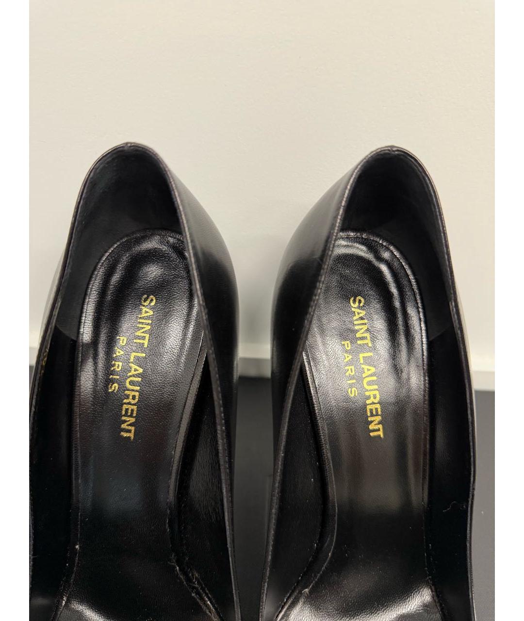 SAINT LAURENT Черные кожаные туфли, фото 6