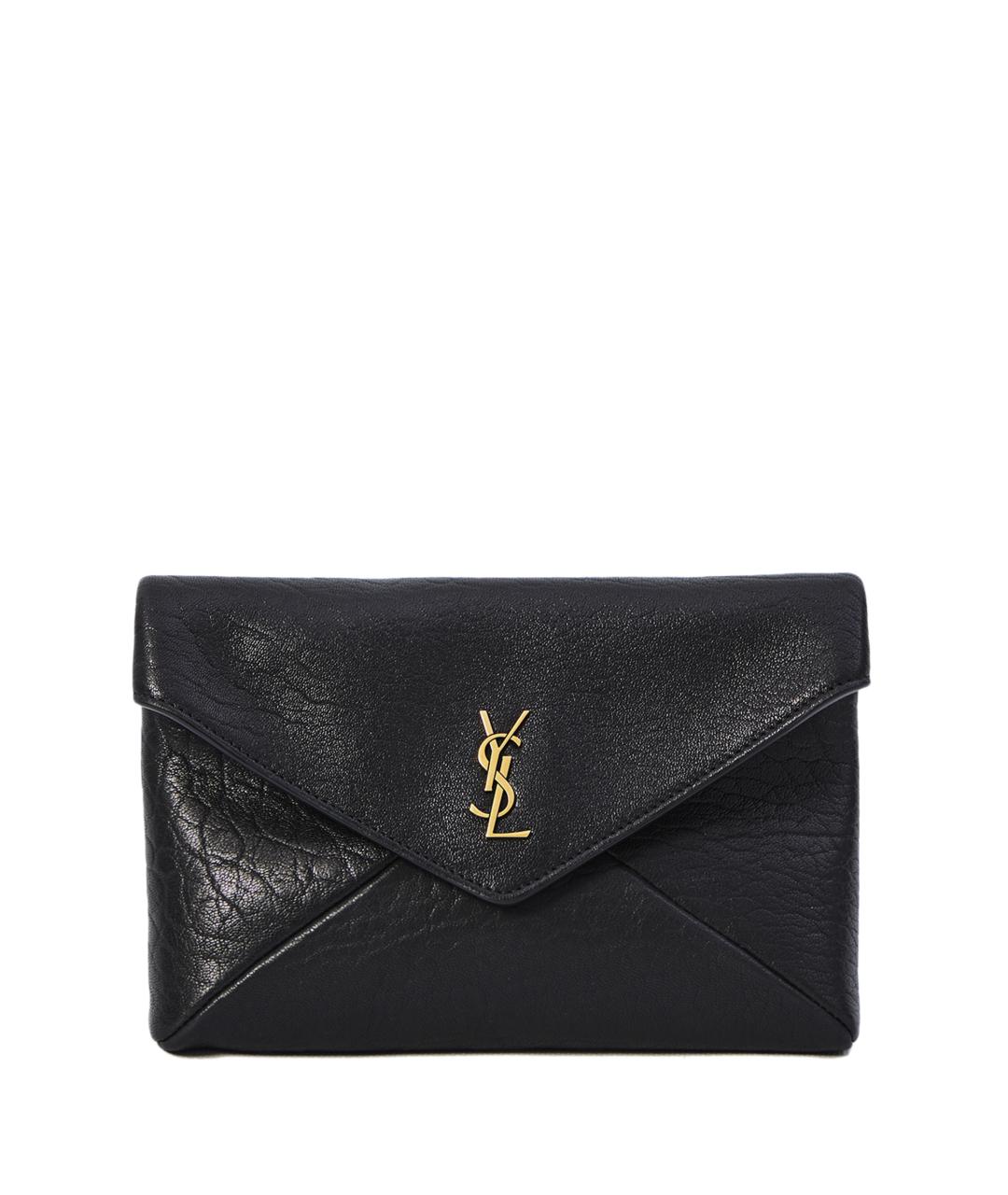 SAINT LAURENT Черная кожаная сумка через плечо, фото 1