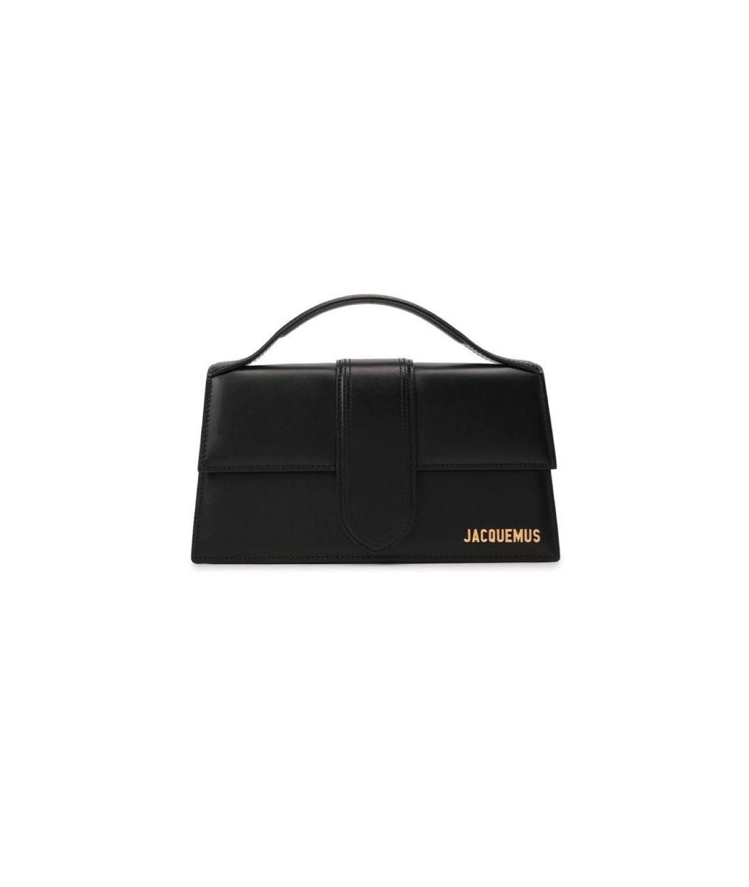 JACQUEMUS Черная кожаная сумка тоут, фото 7