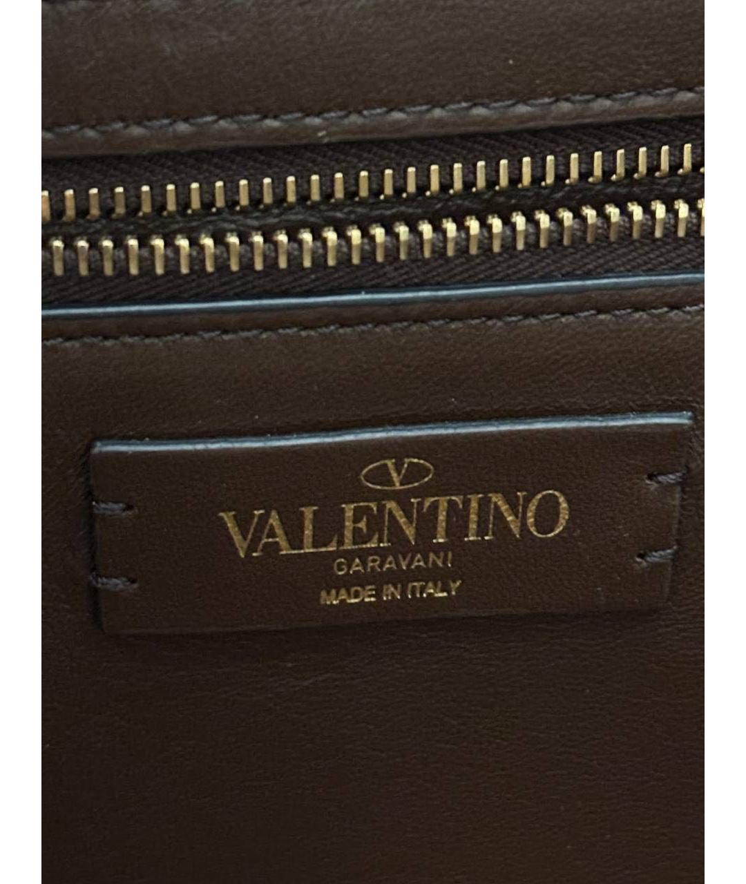 VALENTINO Коричневая кожаная сумка тоут, фото 8