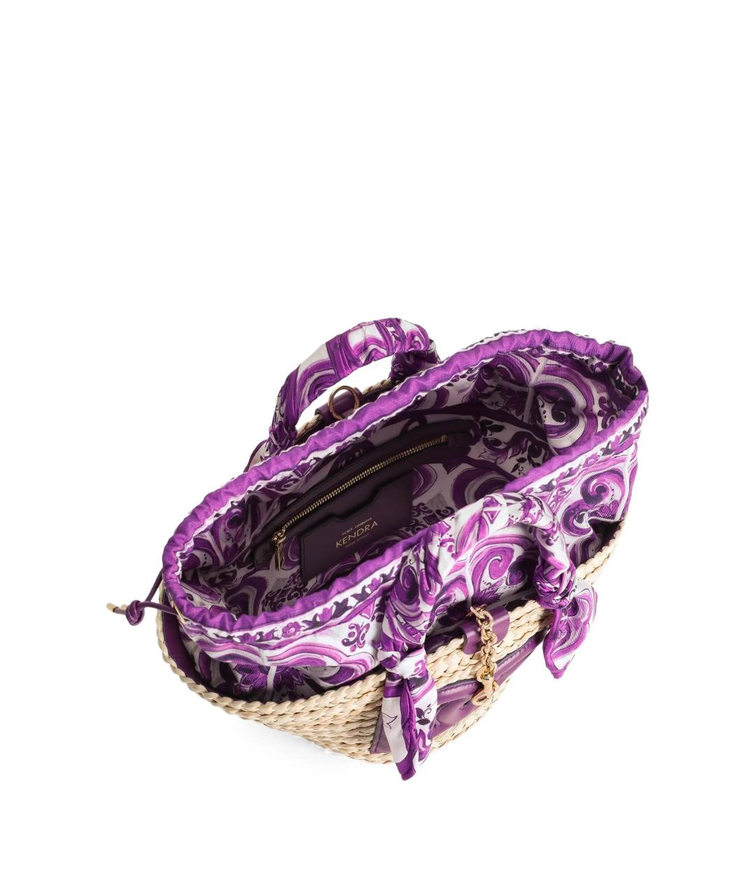 DOLCE&GABBANA Бежевая пелетеная сумка тоут, фото 5