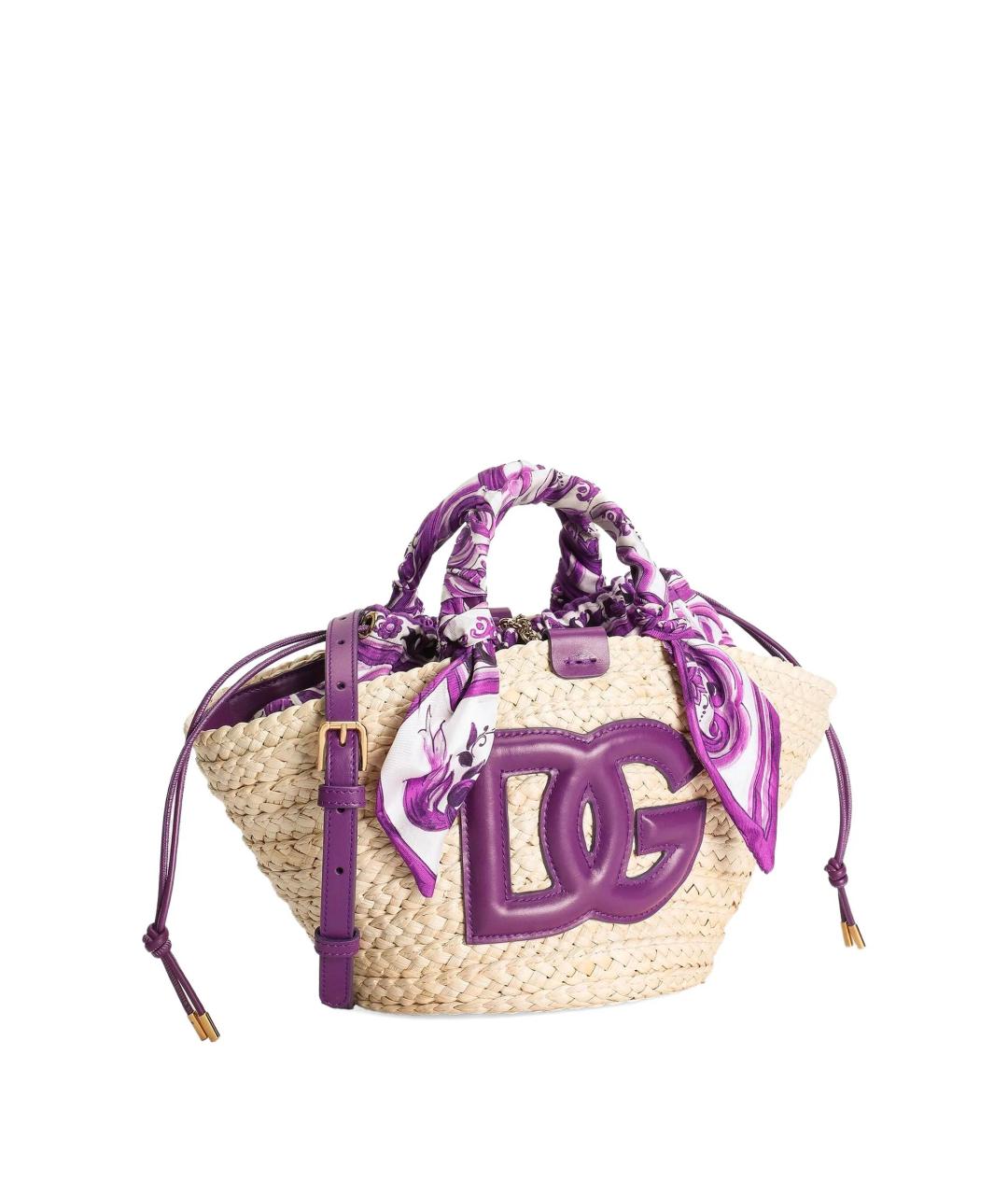 DOLCE&GABBANA Бежевая пелетеная сумка тоут, фото 4