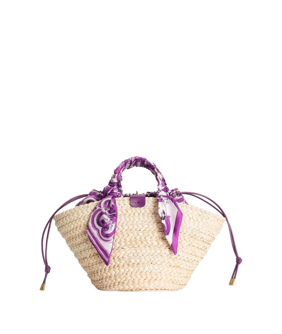 DOLCE&GABBANA Бежевая пелетеная сумка тоут, фото 3