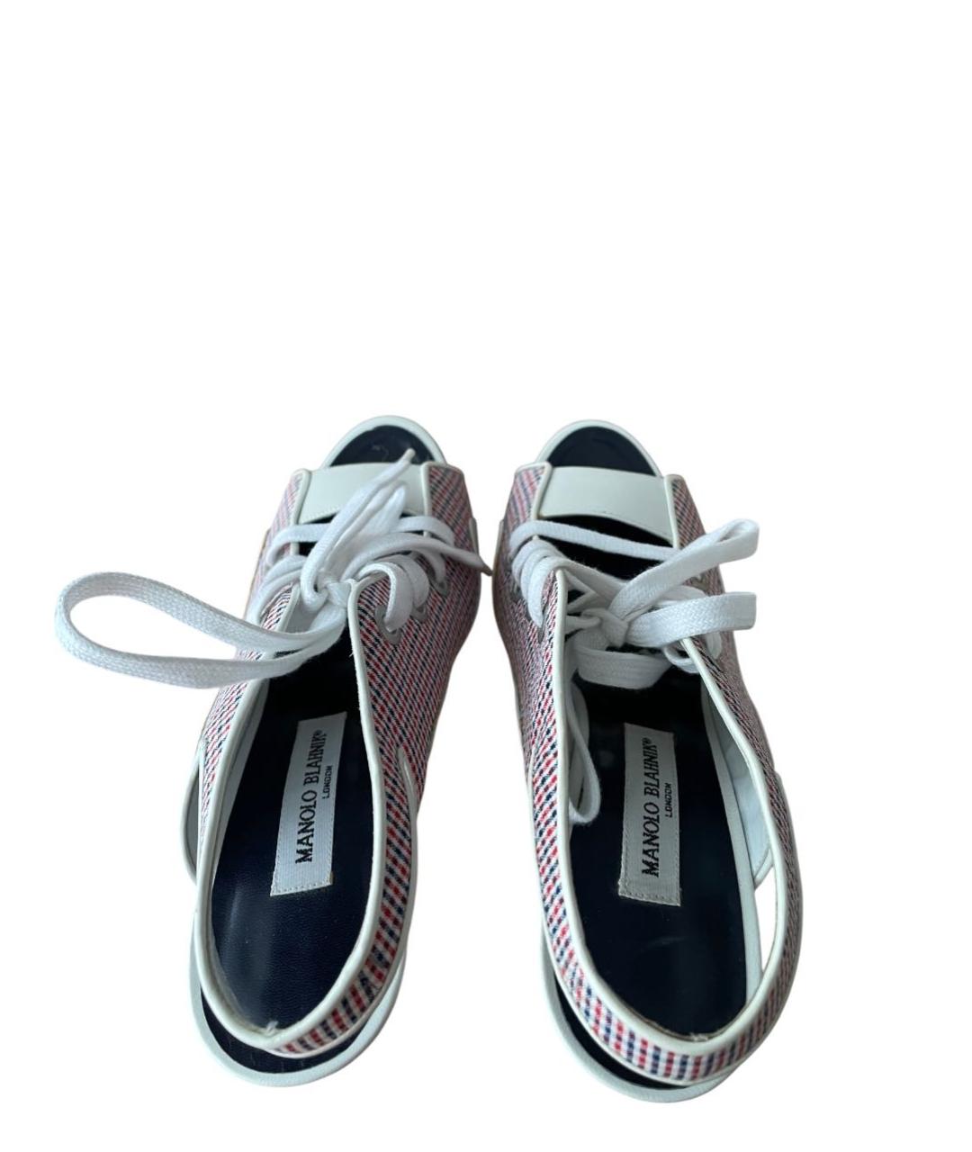 MANOLO BLAHNIK Белые кожаные босоножки, фото 3
