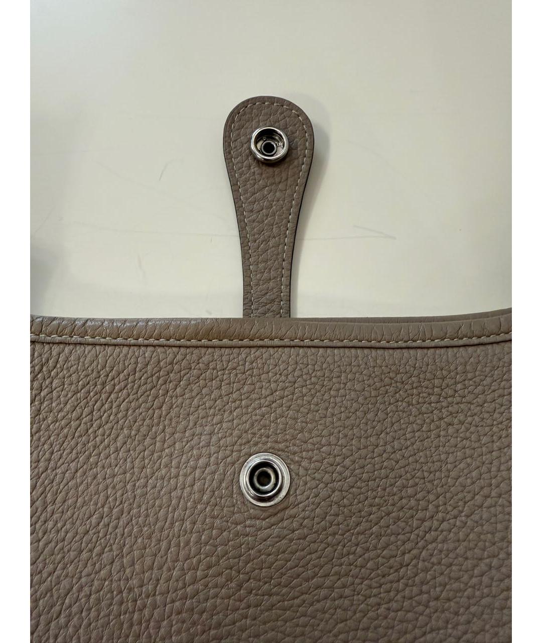HERMES Коричневая кожаная сумка через плечо, фото 4