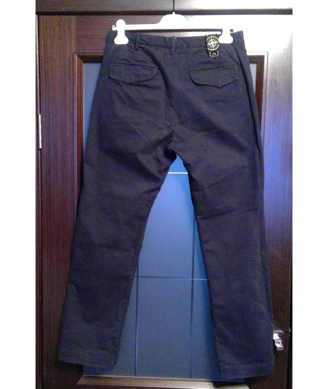 STONE ISLAND Темно-синие хлопко-эластановые брюки чинос, фото 2