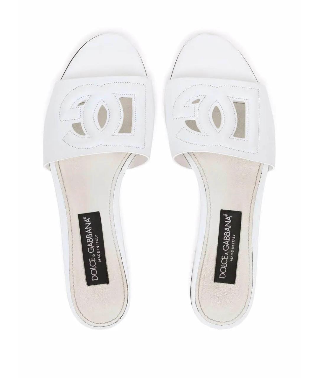 DOLCE&GABBANA Белые шлепанцы, фото 4