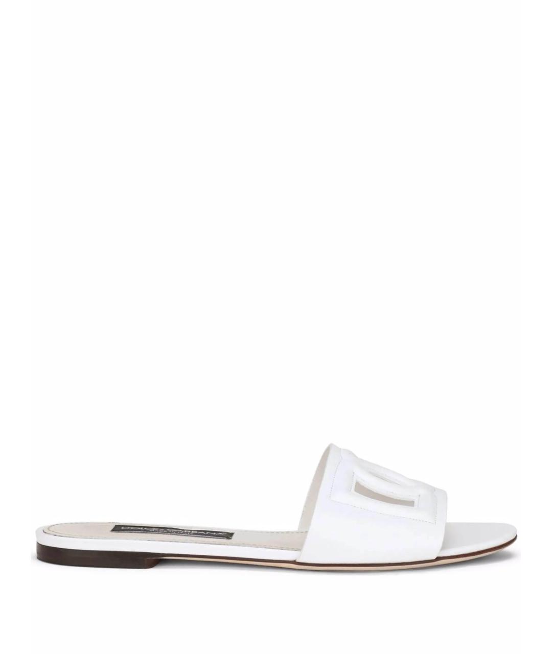 DOLCE&GABBANA Белые шлепанцы, фото 1