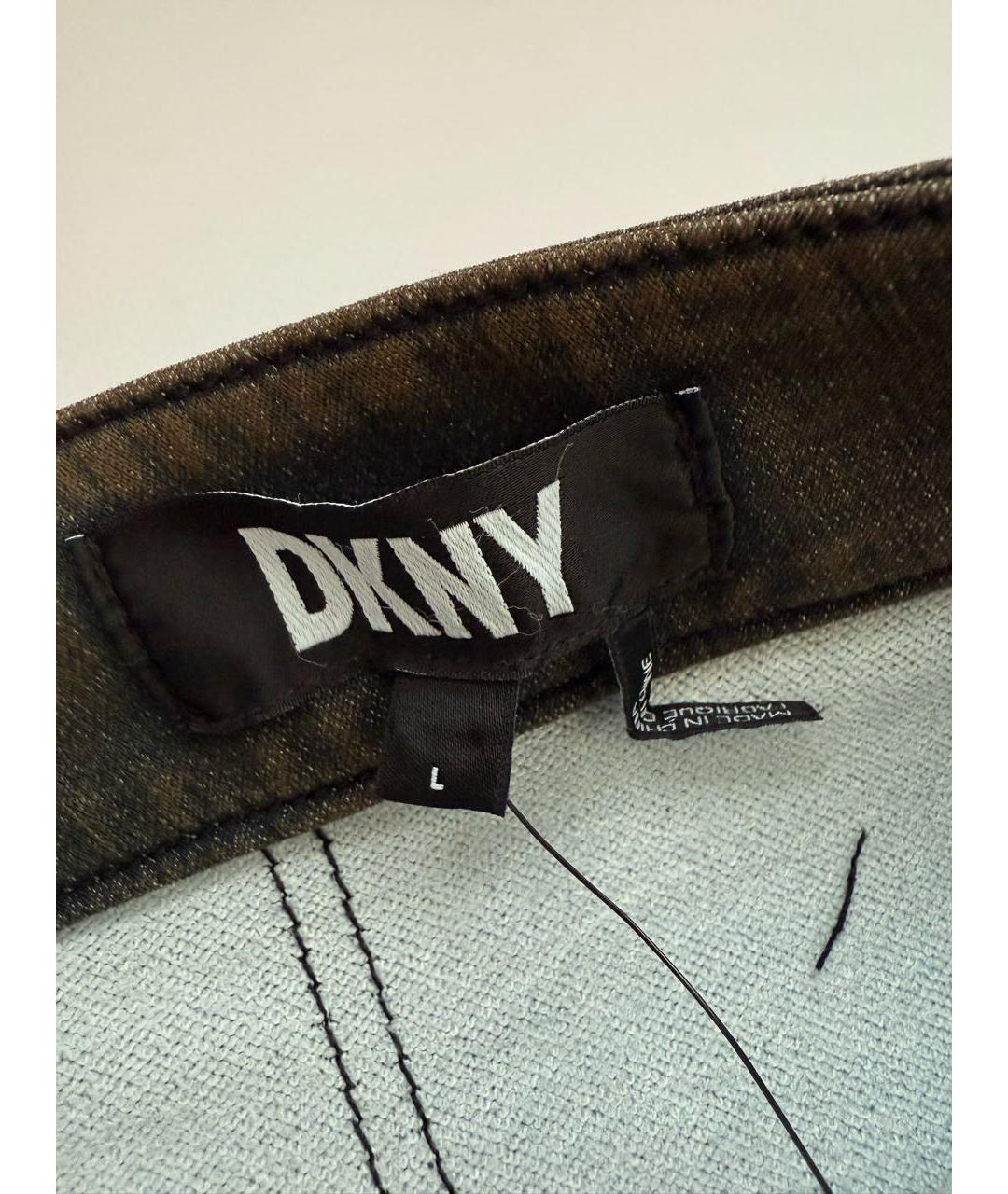 DKNY Коричневая хлопко-эластановая юбка миди, фото 4