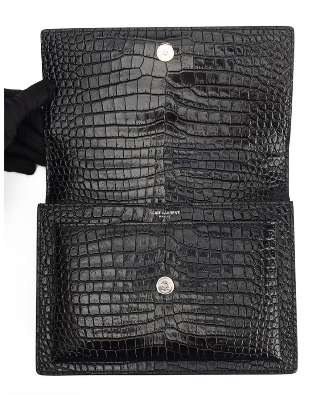 SAINT LAURENT Черная сумка через плечо из лакированной кожи, фото 8