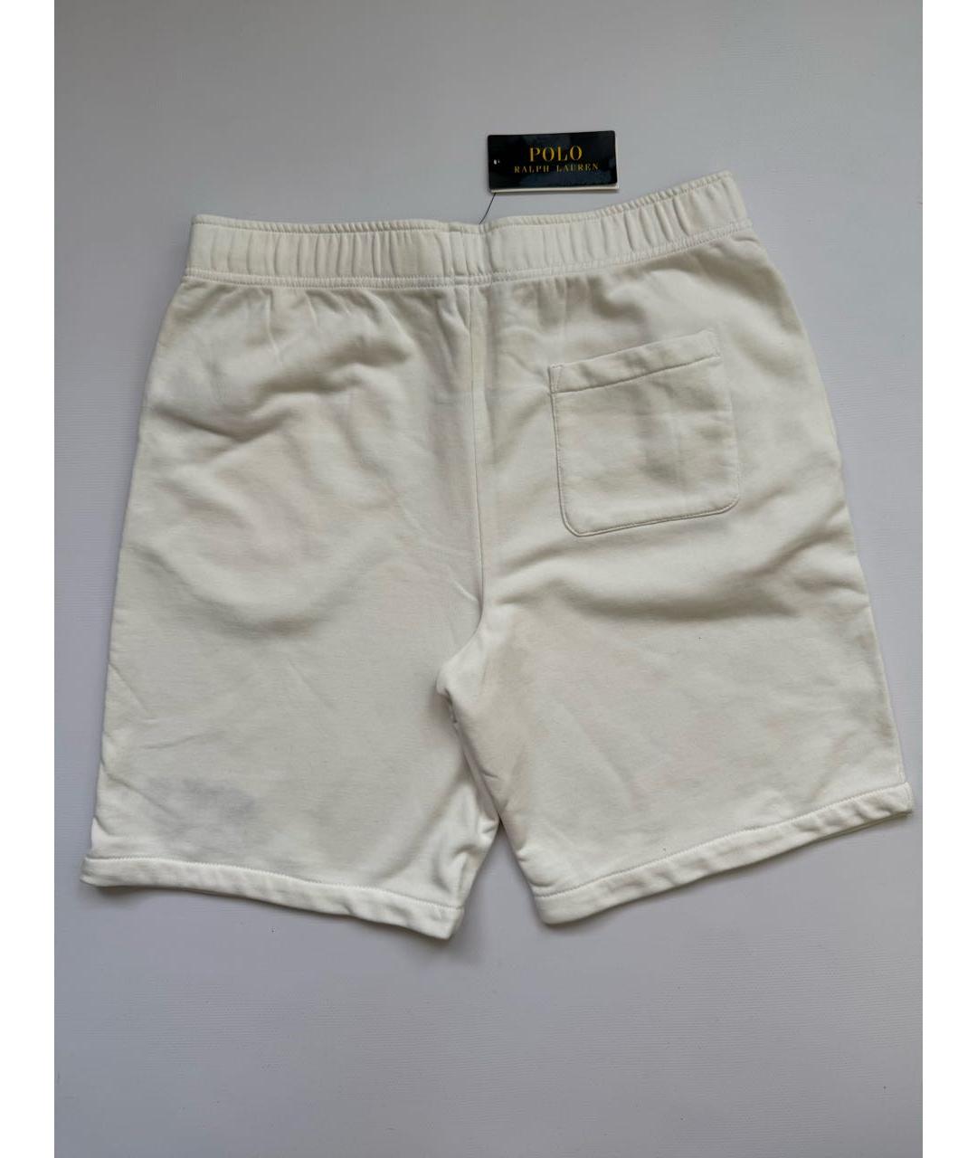 POLO RALPH LAUREN Белые хлопко-эластановые шорты, фото 2
