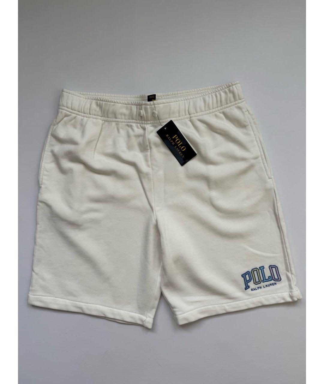 POLO RALPH LAUREN Белые хлопко-эластановые шорты, фото 6