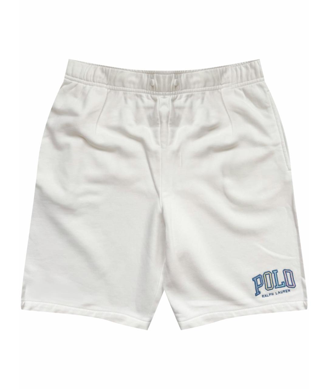 POLO RALPH LAUREN Белые хлопко-эластановые шорты, фото 1