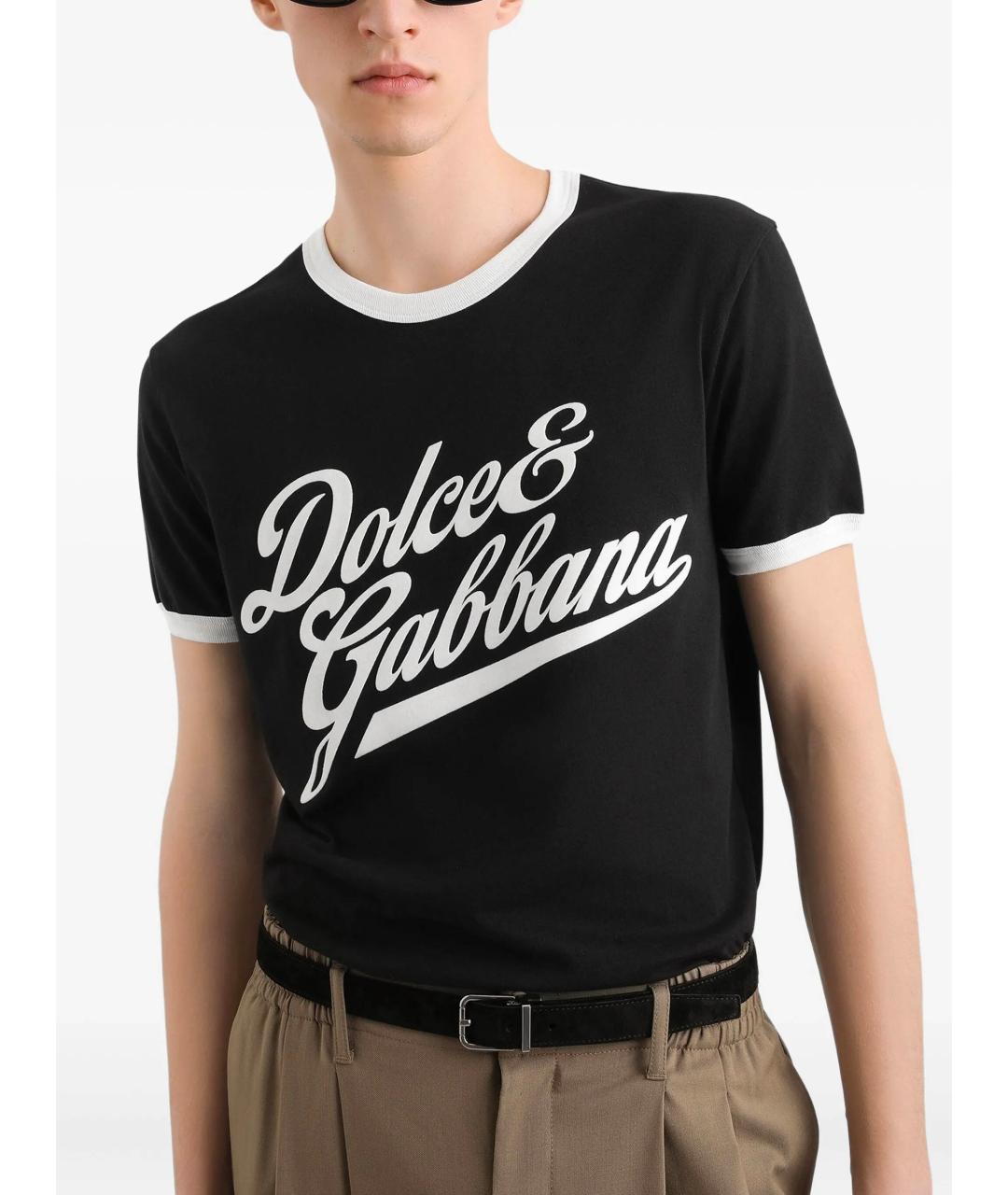 DOLCE&GABBANA Черная футболка, фото 4