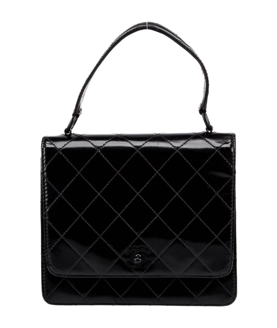 CHANEL Черная сумка тоут из лакированной кожи, фото 1