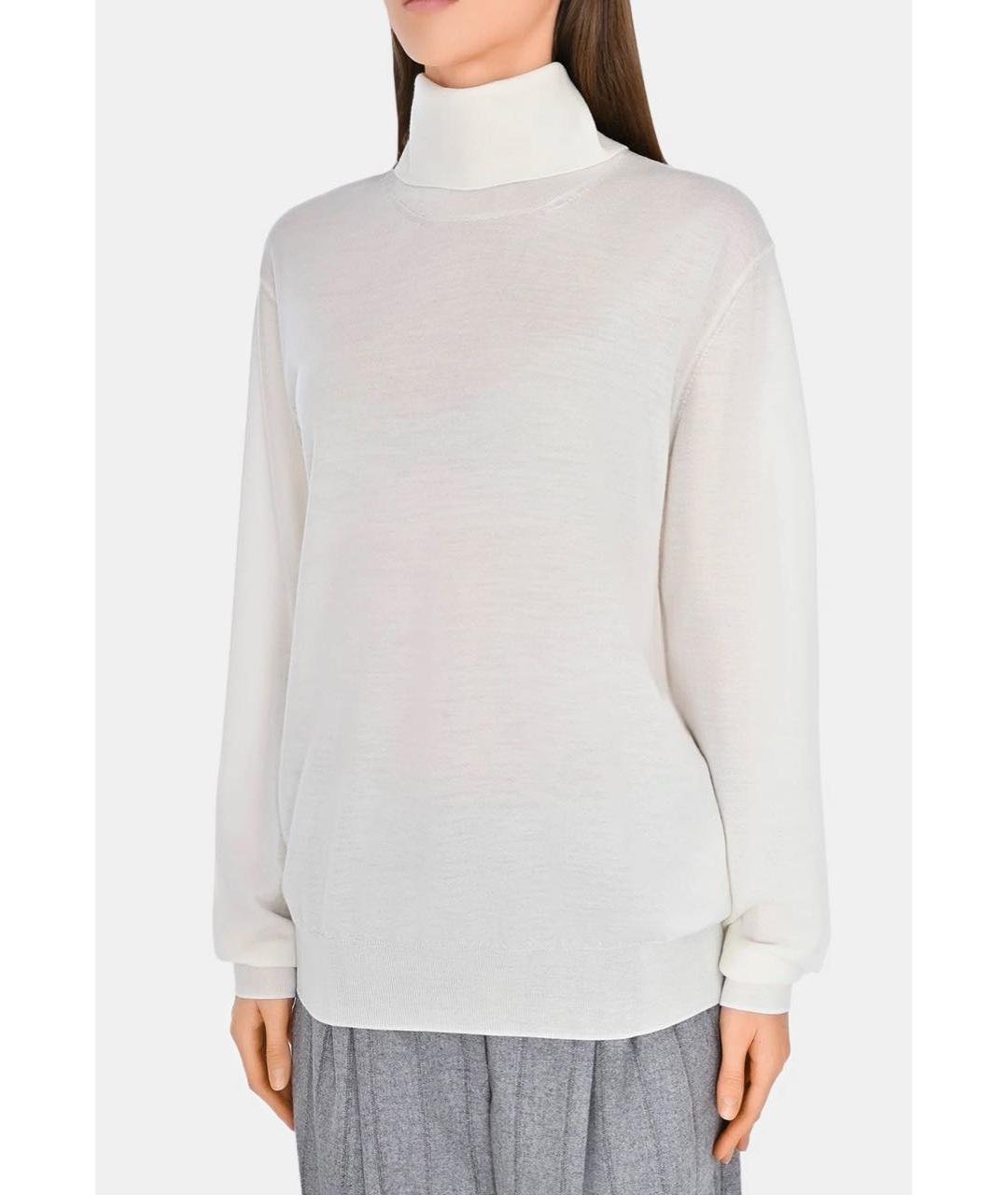 JIL SANDER Белая шерстяная водолазка, фото 2