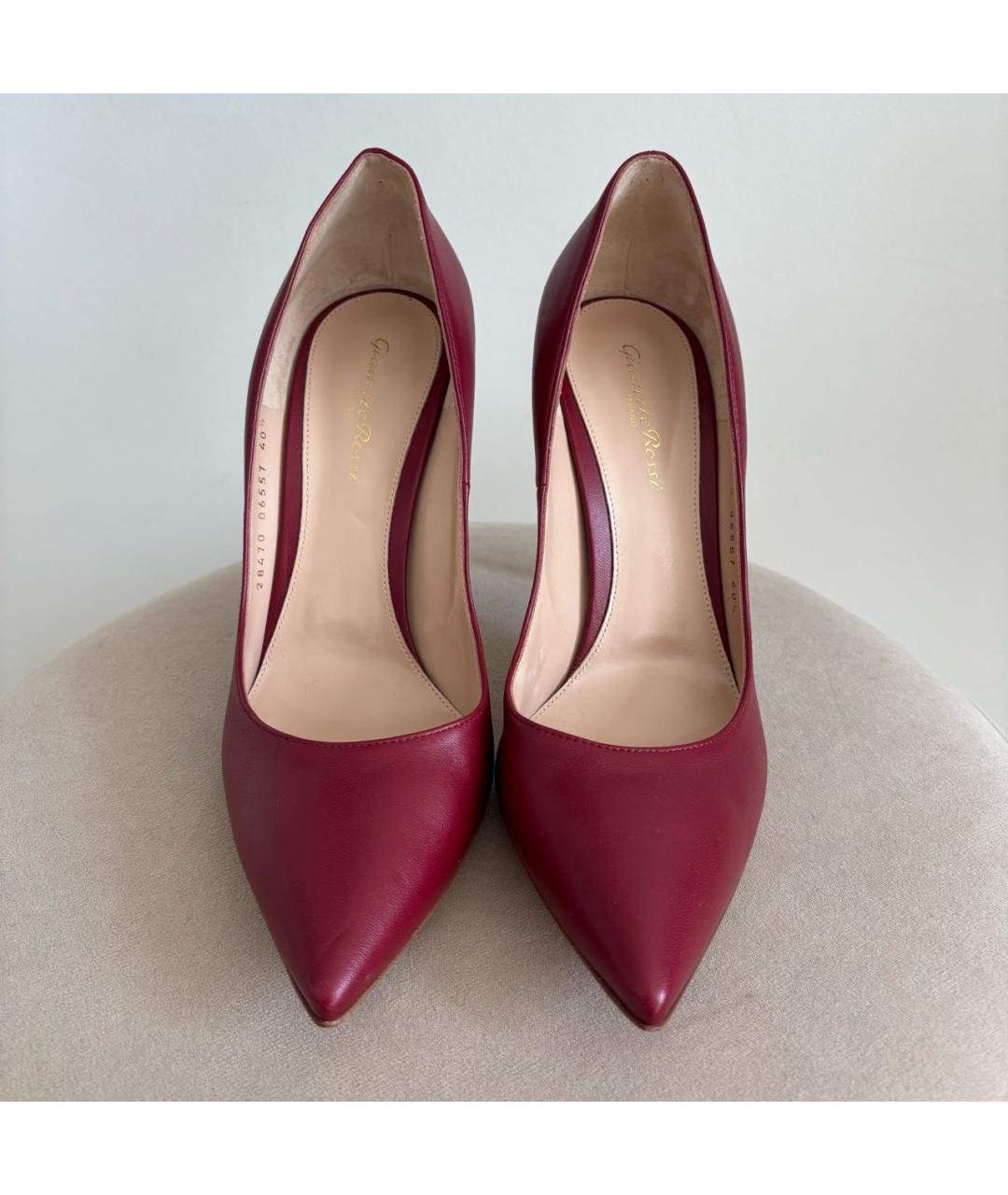 GIANVITO ROSSI Красные кожаные туфли, фото 3