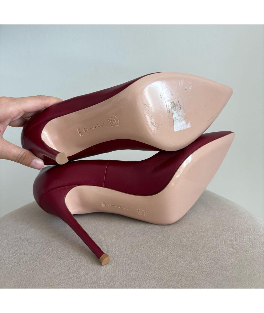 GIANVITO ROSSI Красные кожаные туфли, фото 5