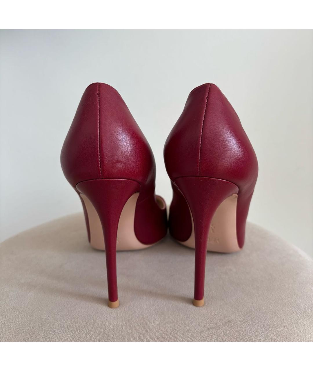 GIANVITO ROSSI Красные кожаные туфли, фото 4