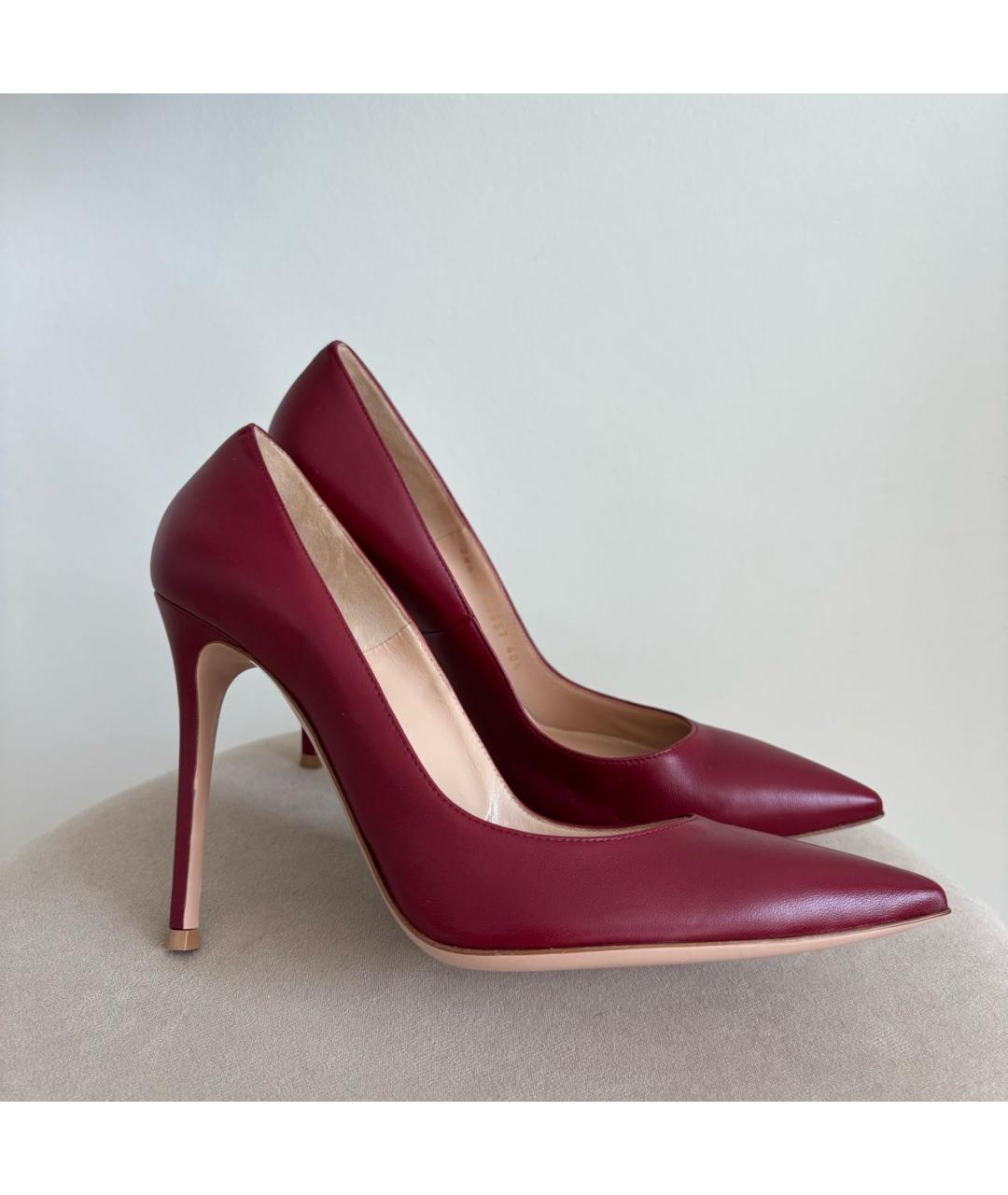 GIANVITO ROSSI Красные кожаные туфли, фото 9