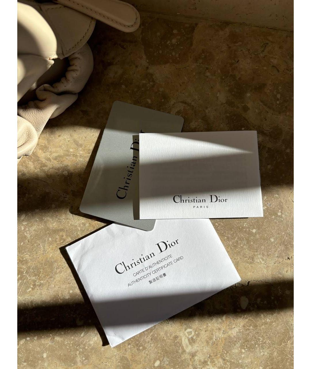 CHRISTIAN DIOR Бежевая кожаная сумка тоут, фото 7