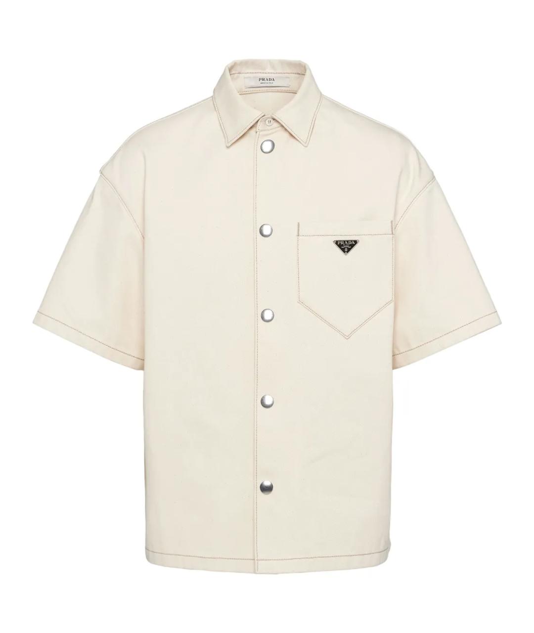 PRADA Бежевая хлопковая кэжуал рубашка, фото 1