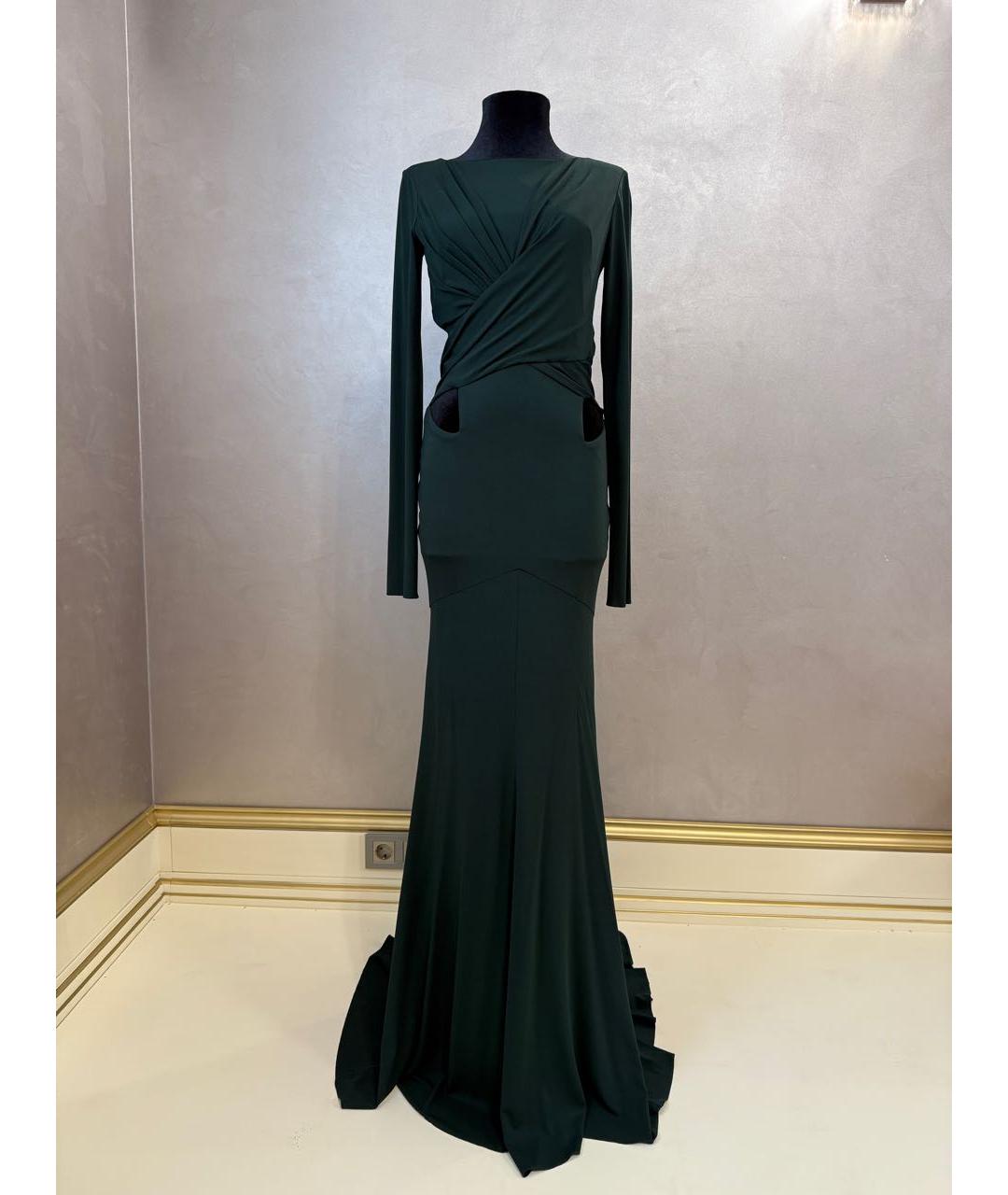 ALEXANDRE VAUTHIER Зеленые вискозное вечернее платье, фото 8