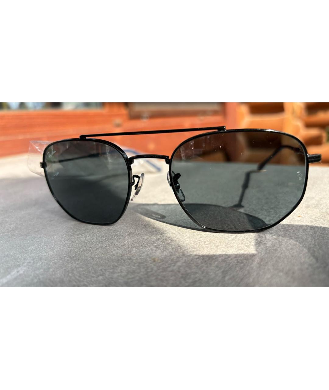 RAY BAN Антрацитовые металлические солнцезащитные очки, фото 6