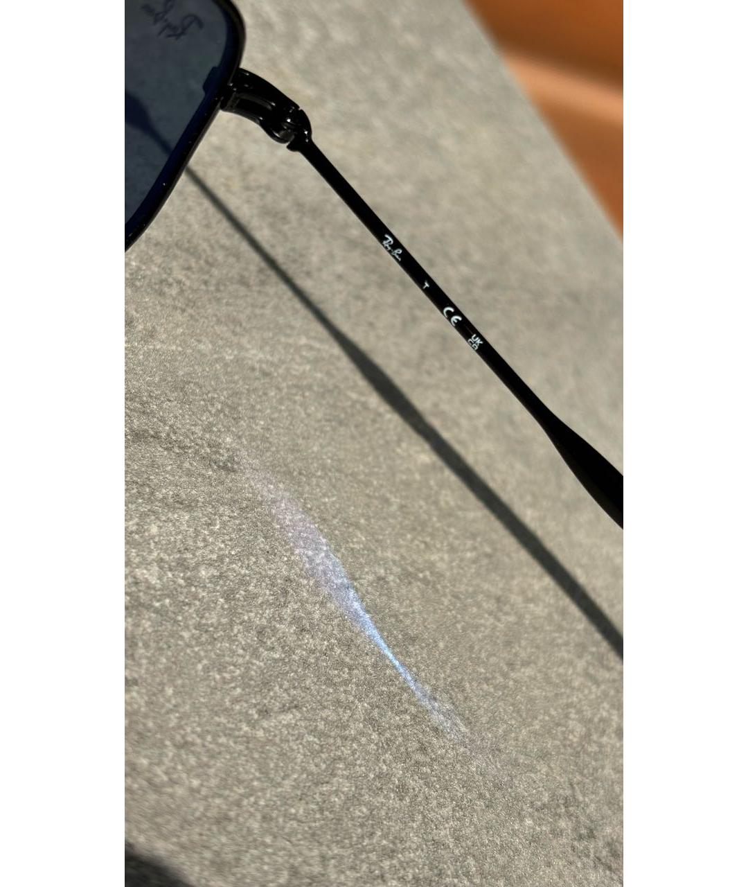 RAY BAN Антрацитовые металлические солнцезащитные очки, фото 8