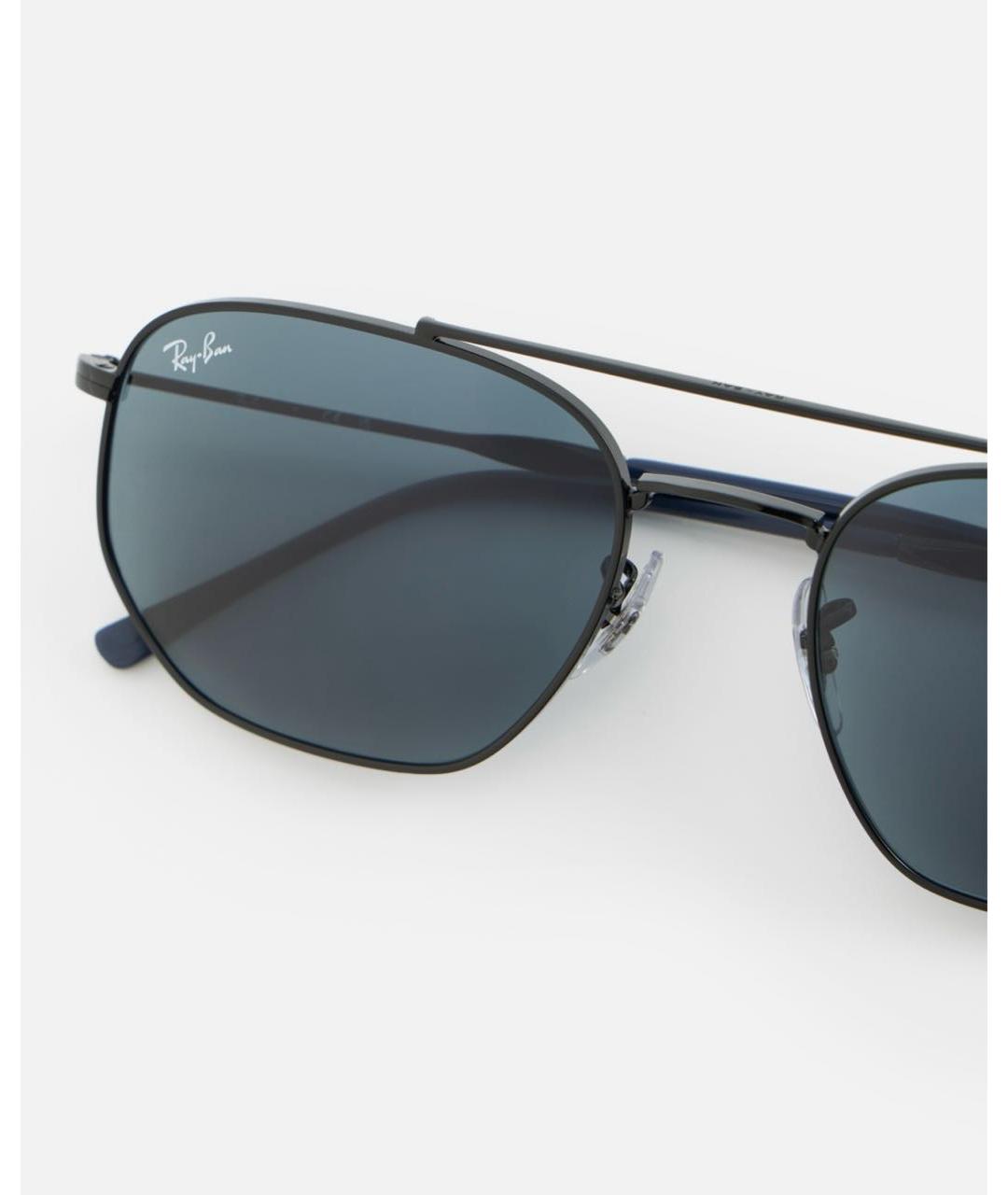 RAY BAN Антрацитовые металлические солнцезащитные очки, фото 2