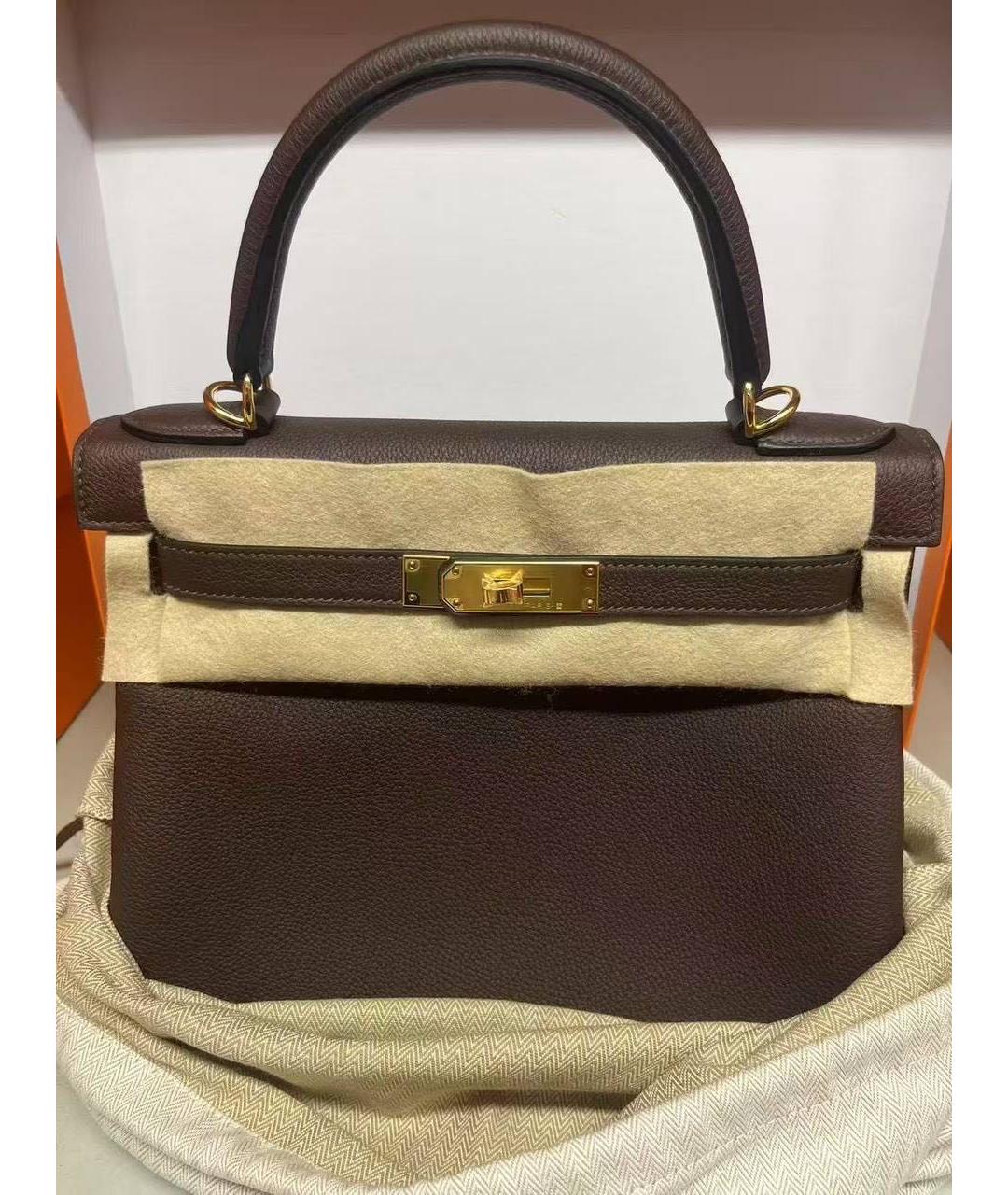 HERMES Коричневая кожаная сумка через плечо, фото 2