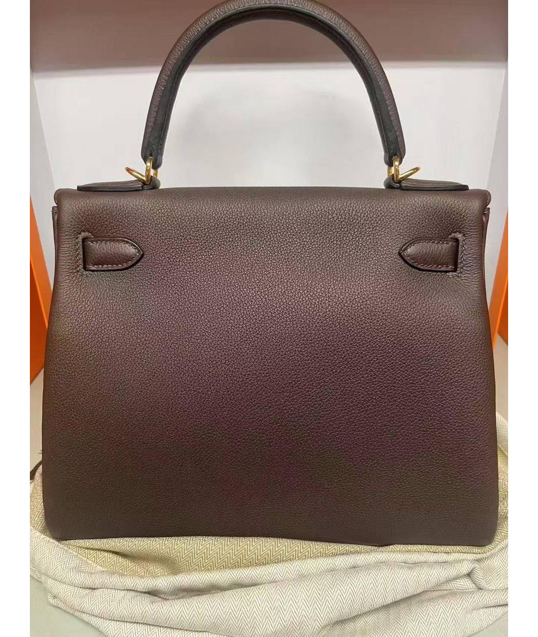 HERMES Коричневая кожаная сумка через плечо, фото 3
