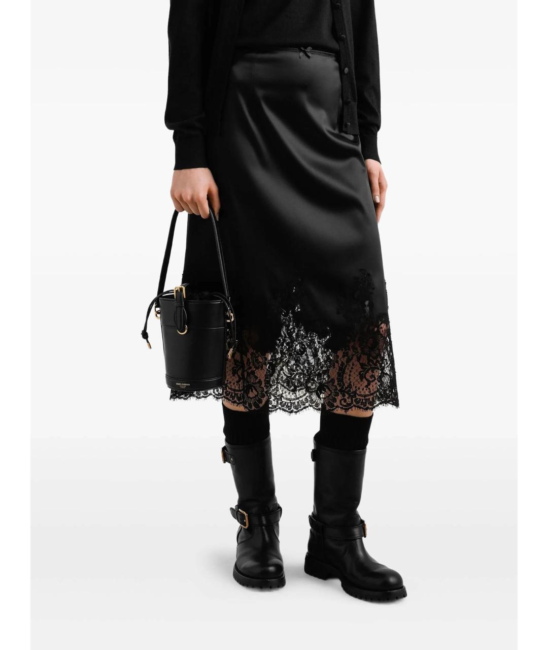 DOLCE&GABBANA Черная кожаная сумка через плечо, фото 2