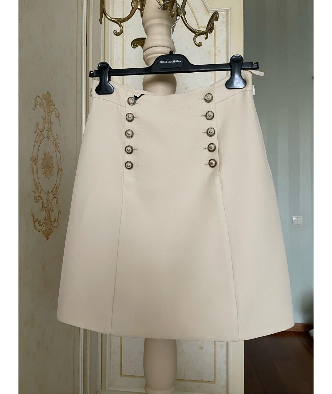 GUCCI Бежевая шерстяная юбка миди, фото 6