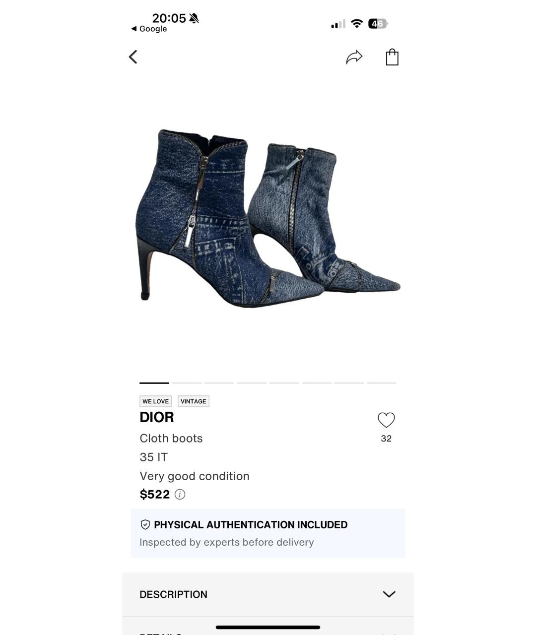 CHRISTIAN DIOR Синие ботильоны, фото 8