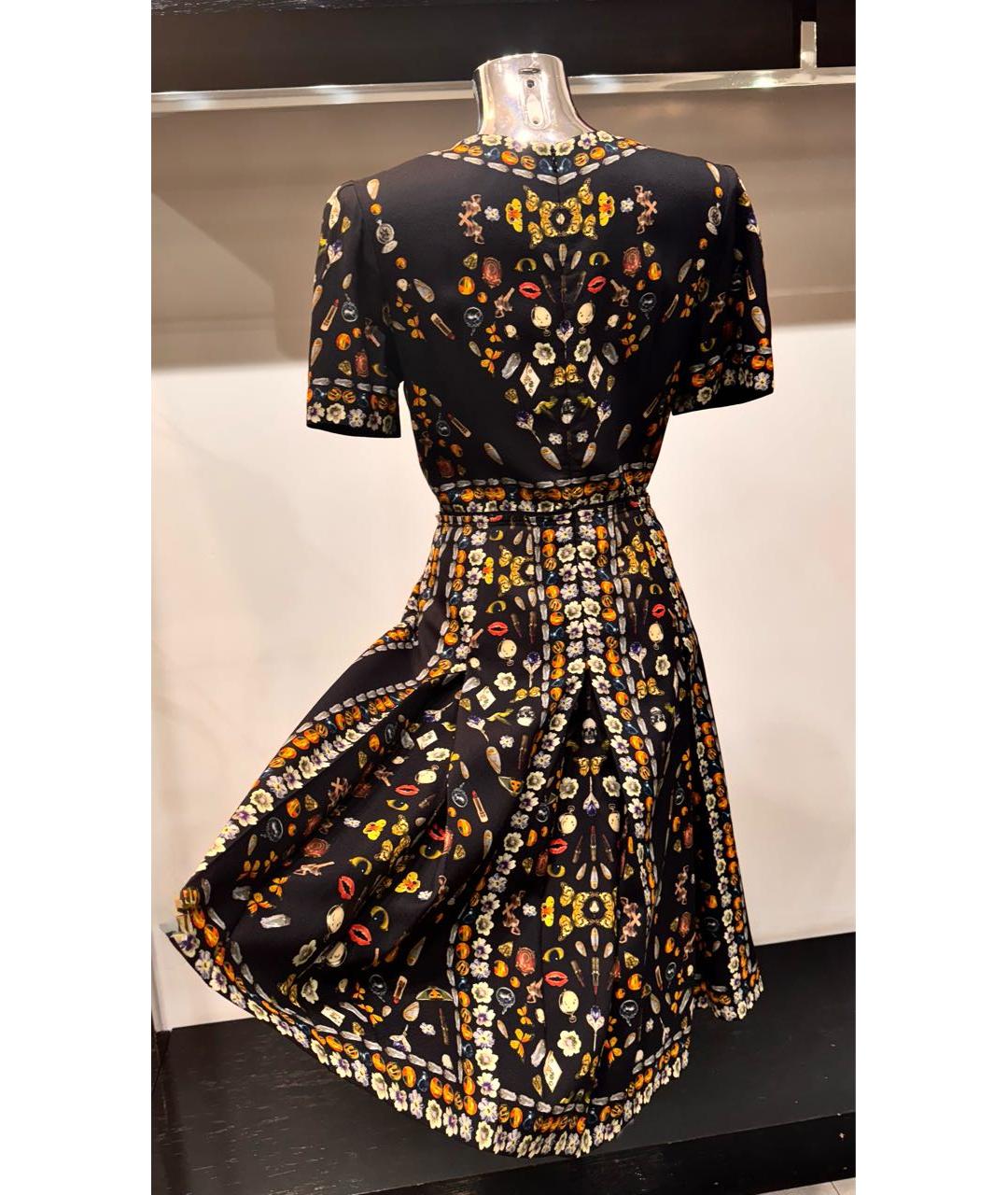 ALEXANDER MCQUEEN Черное вискозное коктейльное платье, фото 2
